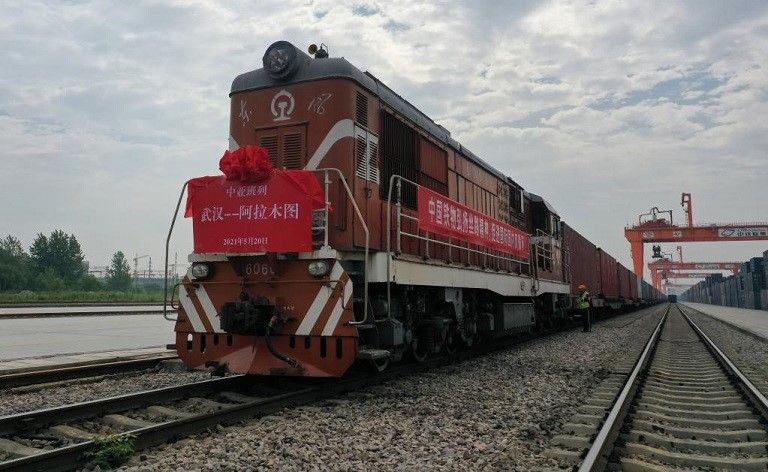 Central Asia freight train